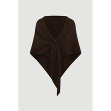Gusto Yumuşak Dokulu Üçgen Bağlamalı Şal - Kahverengi