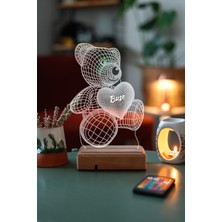 UltraMint 3D Aşk Ayıcık 16 Renk LED Dekoratif Hediye