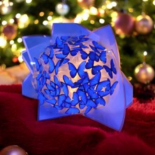 UltraMint Mavi LED Işıklı Kelebek Buketi, Sevgililer Günü Hediyesi, Rüya Gibi Süs