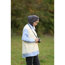 İlmek 23320 Gömlek Garnili Triko Süveter Ekru