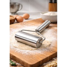 Yeterx Paslanmaz Çelik Mini Merdane – Ergonomik Saplı Hamur Açma Silindiri