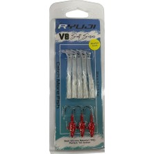 Ryuji V8 8cm 5.5gr Silikon Yem (3+5) Red Head White Silver