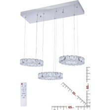 Ala Lighting Ala Aydınlatma  Kristal Taş Işlemeli Krom Paslanmaz Ledli Avize