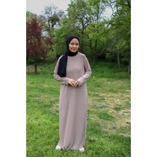 İlmek 25013 Kadın Pliseli Sandy Maxi Boy Kurtarıcı Elbise Vizon
