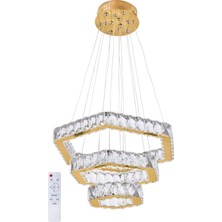 Ala Lighting Ala Aydınlatma Plaket Kristal Taş Işlemeli  Gold Paslanmaz Ledli+Kumandalı