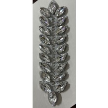Boncukcu Abla Ütüyle Yapışan Parlak Taşlı Aplik Kristal Taşlı Ayakkabı, Çanta ve Kıyafet Aksesuarı 15X4 cm