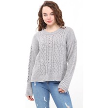 İlmek Kadın Buklet Triko Örme Kazak 4376