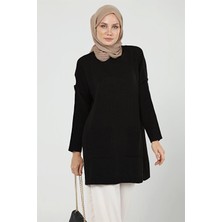 İlmek Kadın Cepli Uzun Tesettür Triko Tunik 4305