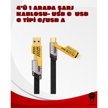 Uygun Dönüştürülebilir 4 Başlıklı Hızlı Şarj Kablosu – 1.2m, 65W, Dayanıklı ve Esnek