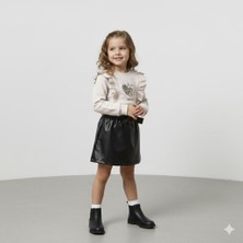 Lovemaxx-Deri Etekli Bej Kız Takım