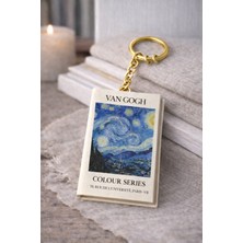 Sanat Temalı Mini Defter Anahtarlık, Yıldızlı Gece Tasarımı