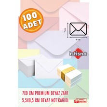 İstisna 100 Adet 7x9 Cm Beyaz Zarf Beyaz Not Kağıdı Sevimli Mini Kart Zarfları