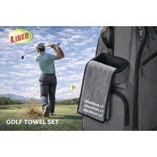 Liber Golf Towel Set 4 Lü Paket Mikrofiber Golf Ekipmanları Temizlik Bezi Seti L