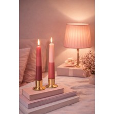 BRANDSMITHS El Yapımı Dekoratif Şamdan Mumları- 2'li Set- Renk Varyantı 2