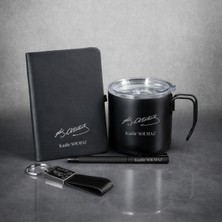 Kişiye Özel Atatürk Imzalı Deri Seti: Defter, Termos, Kalem, Anahtarlık