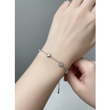 Atalya Accessory Kalpli Taşlı Kararmaz Çelik Bileklik Minimal Kalp Figürlü Sevgililer Günü Hediyesi Kadın Bileklik
