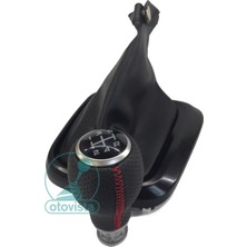 Normadia Kırmızı Dikişli Deri Vites Topuzu ve Körüğü Seti, Şık ve Konforlu Sürüş