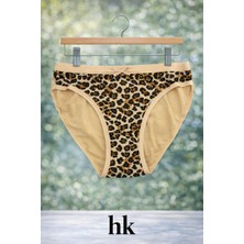 HK Underwear 3'lü Leopar Desenli Bikini Model Çamaşır