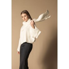 Nisan Triko Şal Detaylı Triko Kazak