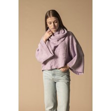 Nisan Triko Şal Detaylı Triko Kazak