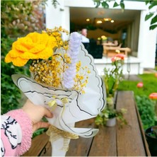 UltraMint El Örgüsü Sarı Gül, Sevgililer Günü Hediyesi, Kalıcı ve Şık Tasarım