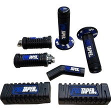 MOTORKİT MK Protaper Modifiye Seti Mavi - Siyah [ Elcik + Arka Basamak + Ön Basamak + Vites Çorabı ] Cg - Cub - Motorkit Mk