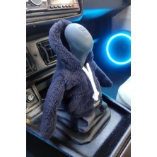 Normadia Siyah Peluş Hoodie Vites Süsü, Şık ve Rahat Oto Aksesuarı