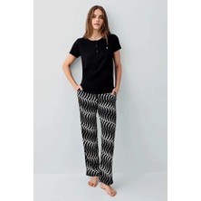 Pierre Cardin Yumuşak Dokulu Kısa Kol Kadın Pijama Takım 9165