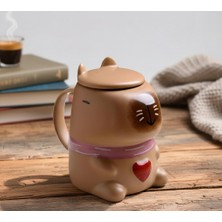 Bsre Kapaklı 3D Kapibara Tasarım Seramik Kupa