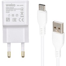 Amazex WK-21434 S6 2.1 Amper Şarj Başlık Adaptörü + Mıcro USB Kablo(No:3) (4767)