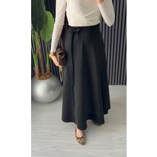 Trendparis Yandan Bağlamalı Fermuarlı Scuba Etek