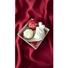 UltraMint Sevgililer Günü Için Sarılayan Çift Sıcak Soya Mum, Baskılı Kutuda