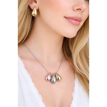 Reiz Bottega Göz Yaşı Damlası Küpe, Kolye Seti