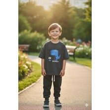 Monila Erkek Çocuk Dinozor Baskılı Pamuklu Bisiklet Yaka Altüst Takım