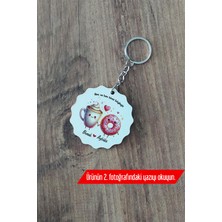 UltraMint Kişiye Özel Kahve ve Donat Anahtarlık, Sevgililer Günü Için Özel Hediye