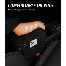 Normadia Siyah Tay Tüyü Oto Kolçak Kılıfı, Capitone Süngerli ve Nakışlı Konfor