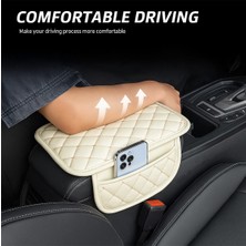 Normadia Bej Sarı Nakışlı Süngerli Kapitone Oto Kolçak Kılıfı