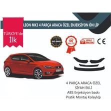Seat Leon 2012 Sonrası 4 Parça Ön Lip Siyah