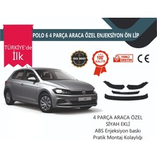 Vw Polo Mk6 2019 Sonrası 4 Parça Ön Lip Siyah