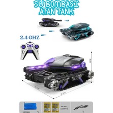 Welcomein Oyuncak Uzaktan Kumandalı Sesli ve Işıklı 2.4 Ghz Su Bombası Atan Tank 25 cm