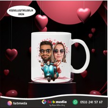 UltraMint Sevgililer Günü Temalı Kişiye Özel Karikatür Baskılı Kupa