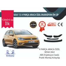 Vw Uyumlu Golf 7.5 4 Parça Siyah Ön Lip
