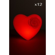 UltraMint Parlak Kırmızı Güllü Kalp 12'li, Sevgililer Günü ve Dekorasyon Için Ideal