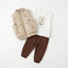 Bebüş Erkek Çocuk Şişme Yelekli 3'lü Bayramlık Takım 2-3 -4 -5 Yaş