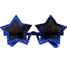 Narnuga Mavi Renk Yıldız Şekil Parti Gözlüğü Retro