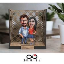 UltraMint Kişiye Özel 3D Ahşap Çift Biblo, Sevgililer Günü Hediye