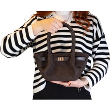 By Pellini Nubuk El Omuz Kadın Çantası Kahverengi