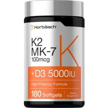 Horbaach K2 Mk-7 100 Mcg | +D3 5,000 Iu 180 Softgels