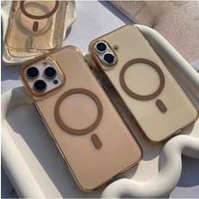 RainyFire Tech Apple iPhone 16 Pro Max Magsafe Animasyonlu Sararmaz Kutulu Mika Şeffaf Kılıf - Çöl Titanyumu