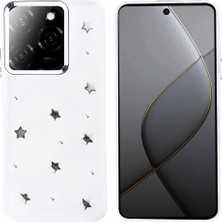 Ceponya Infinix Hot 40 Kılıf Airbag Tasarımlı Simli Şeffaf Kutup Kapak